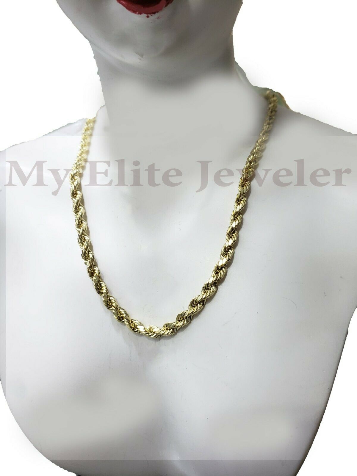 10K Yellow Gold Rope Chain Ladies Necklace 16Inch 3MM For pendant REAL 10KT GOLD
