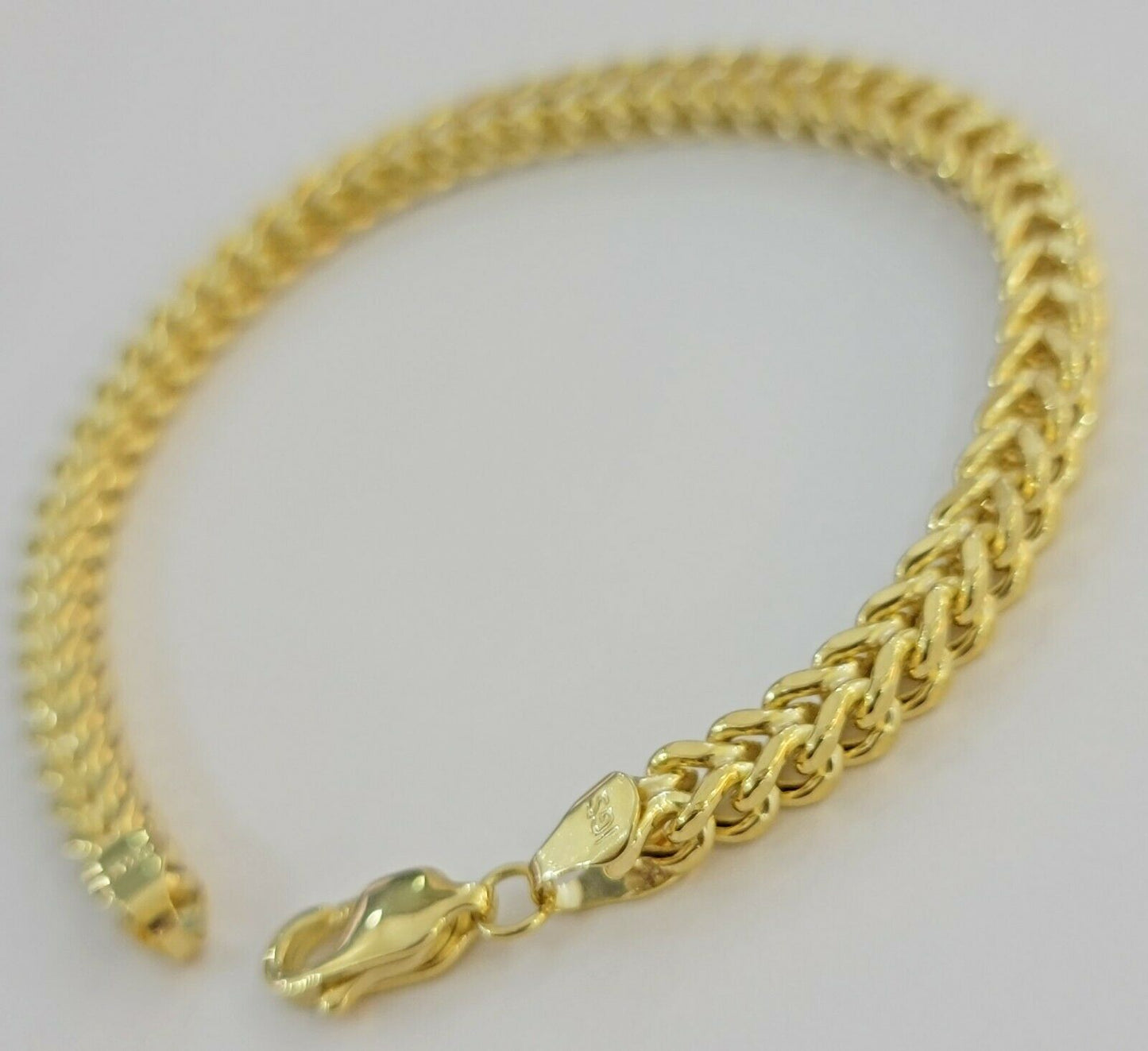 Real 10k Gold Franco Bracelet 8" 5mm 10kt Yellow Gold Authentic 10kt MEN STRONG