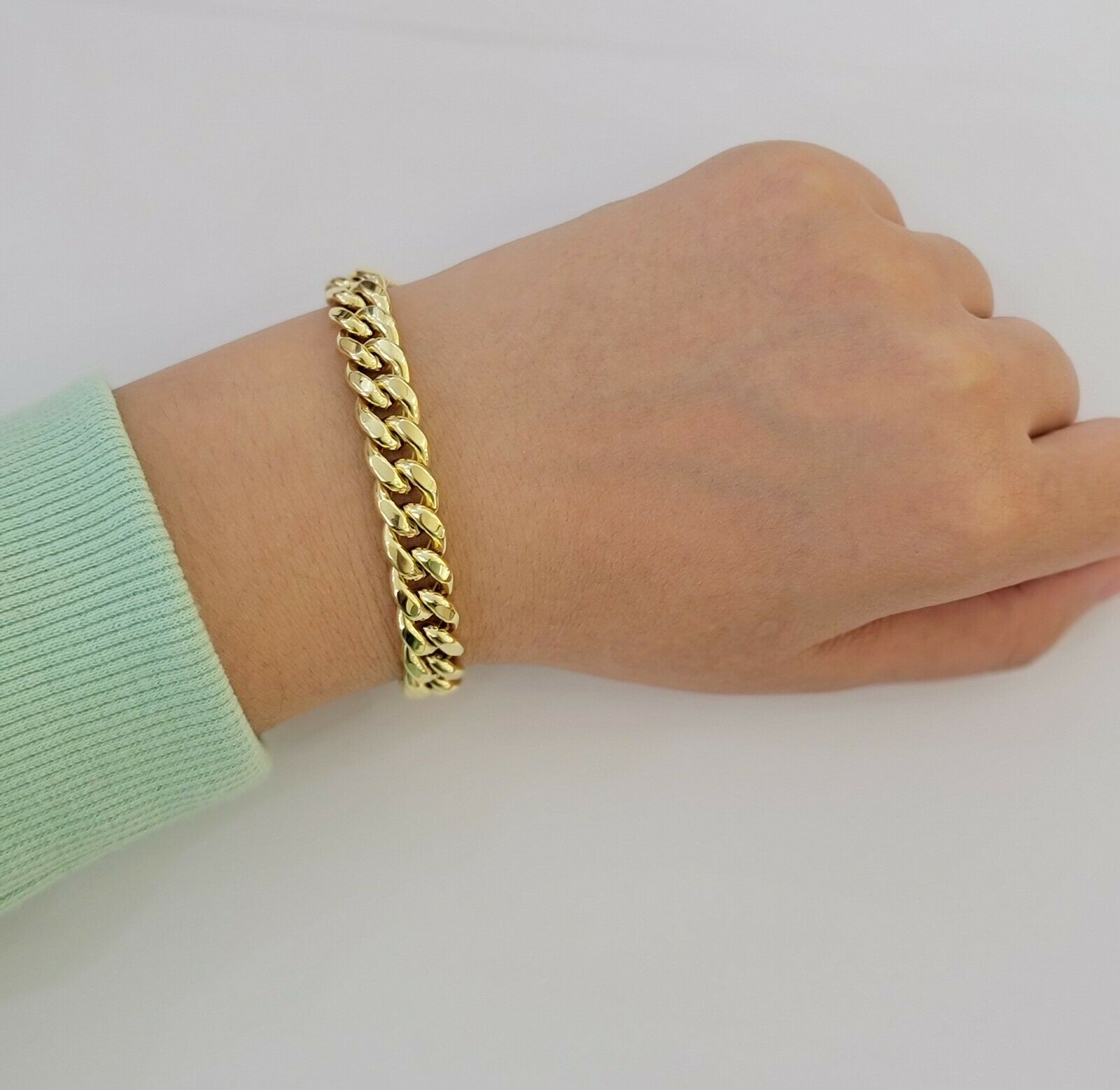 Real 10k Yellow Gold Bracelet Miami Cuban Link 6mm-13mm 8