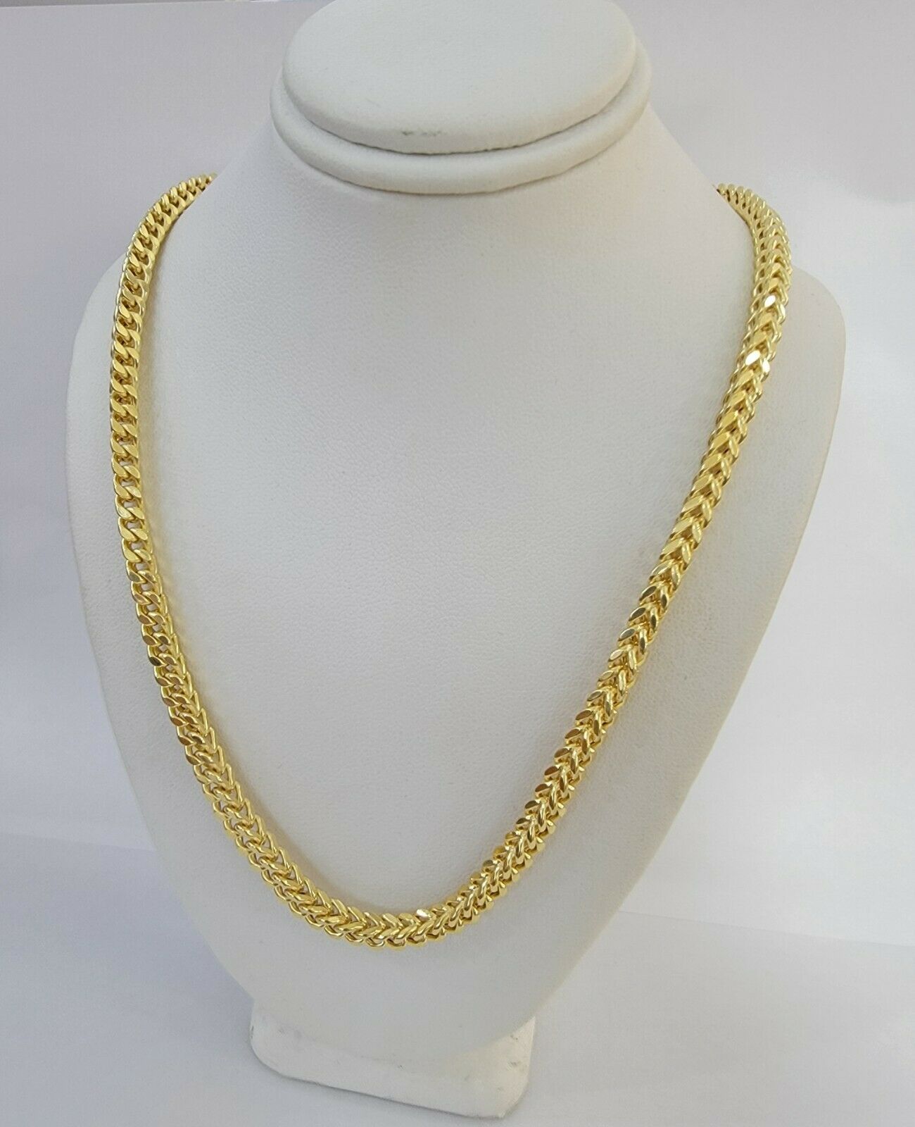 10K Gold Franco Link Chain 26" Necklace 5mm Thick, REAL 10kt Men's STRONG Chain