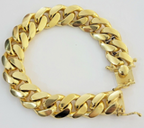 Real 10k Gold Bracelet 16mm 8 Inch Mens Miami Cuban Link STRONG SOLID THICK 10KT