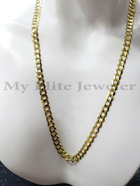 SOLID 14k Yellow Gold  Cuban Curb Link Chain 22 Inch Necklace 2.5 MM REAL 14K