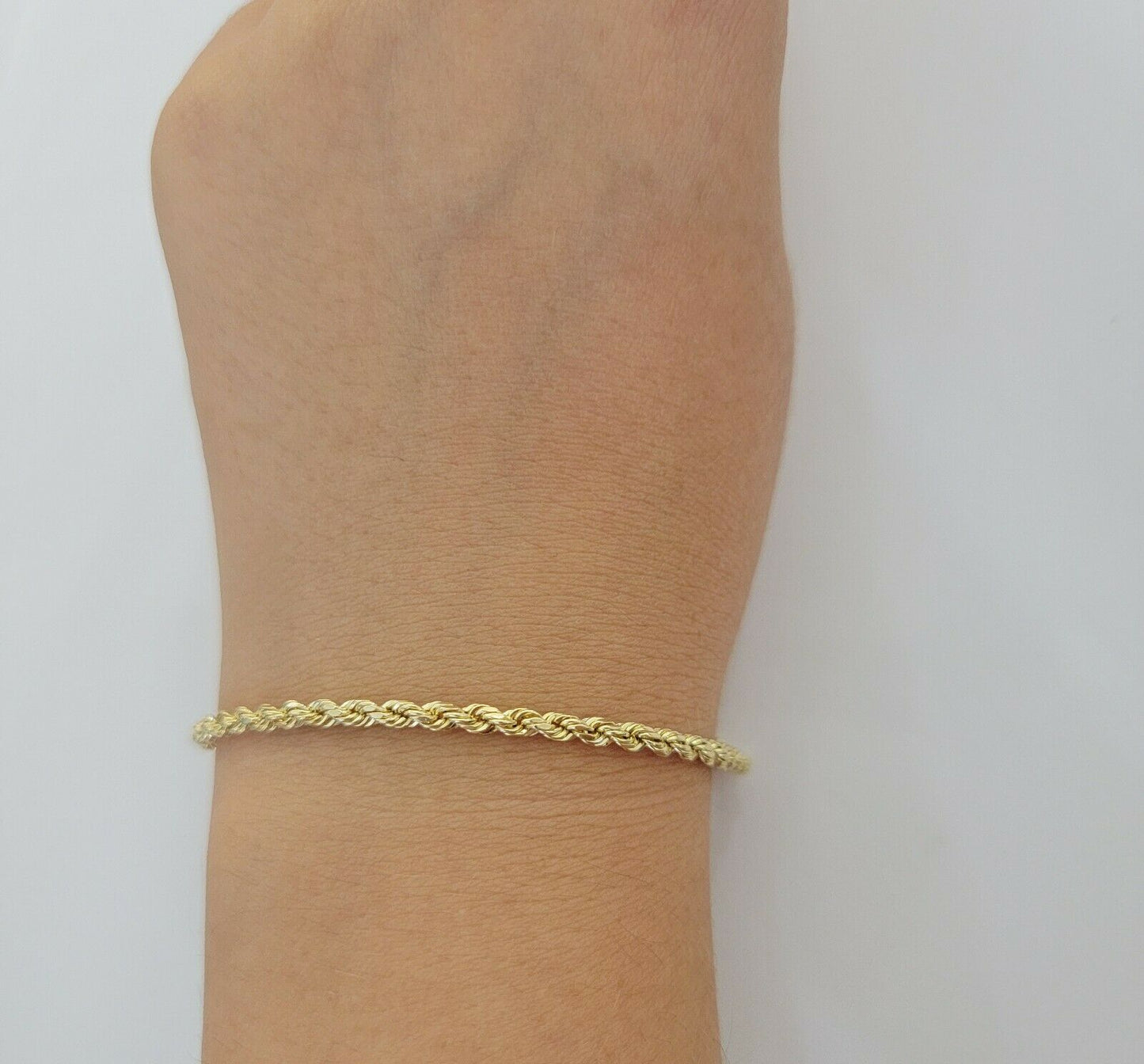 10k Yellow Gold Rope bracelet 7" 7.5" 8" 8.5" 9" Men Women 3mm- 8mm REAL 10 KT