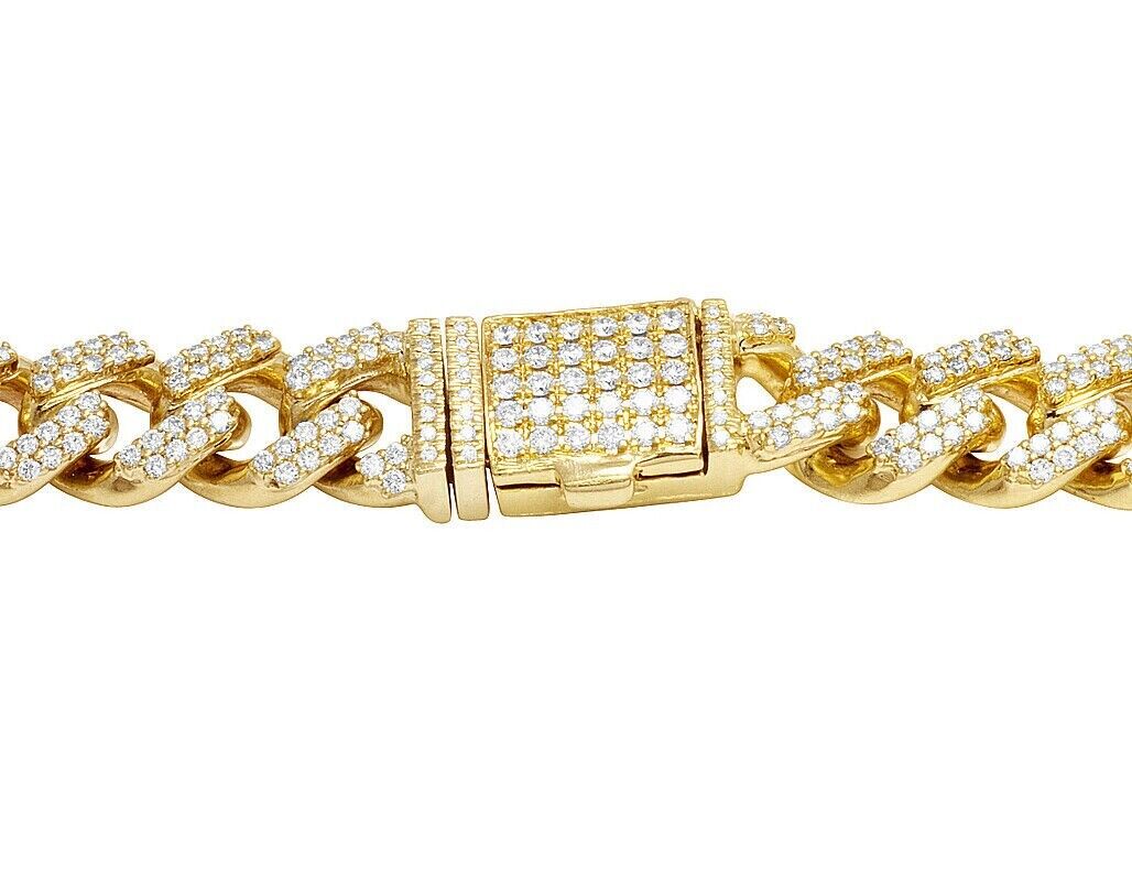 REAL 10k Gold Diamond Necklace Chain Miami cuban Link Tennis 22