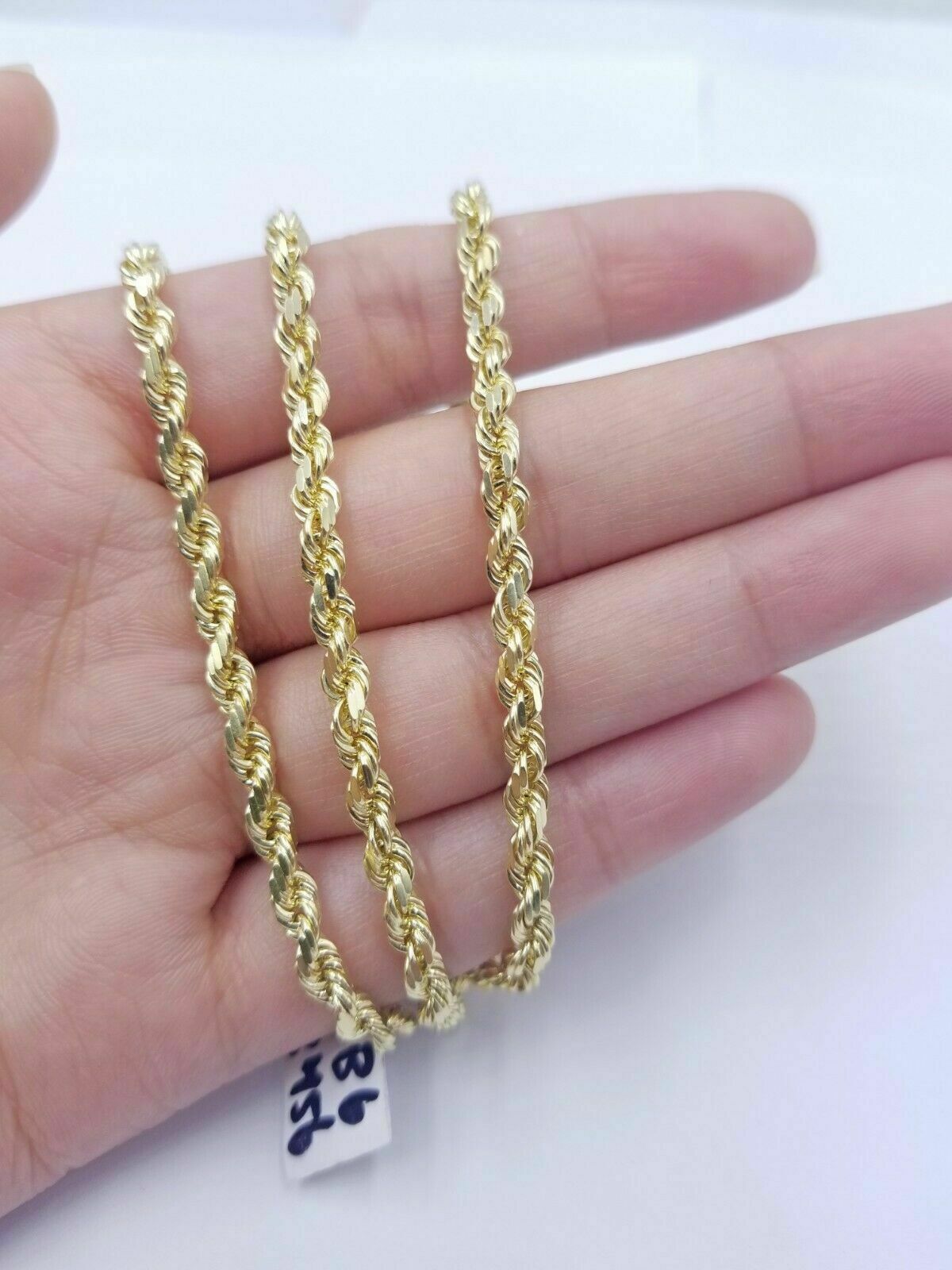 10k Yellow Gold Rope Chain Necklace 18"-30" Men Women Inch 4mm- 10mm REAL 10 KT