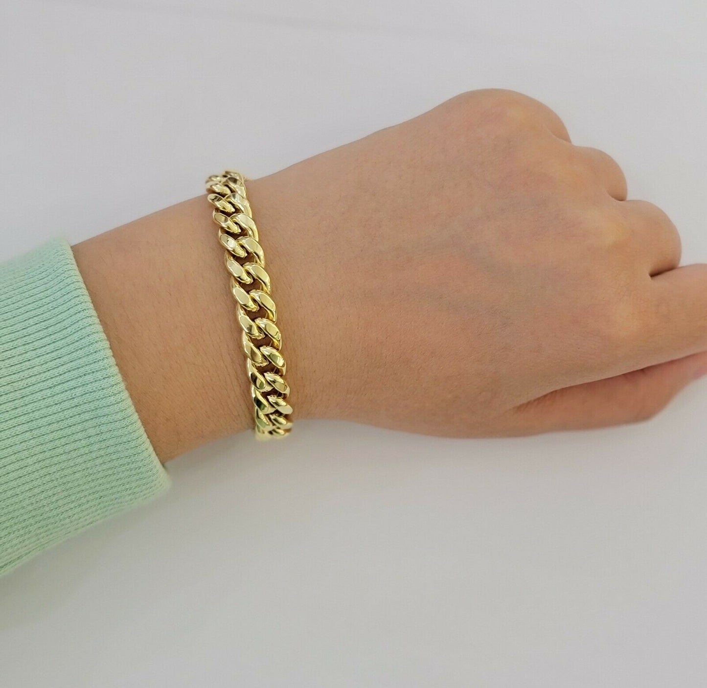 Real 10k Yellow Gold Bracelet 6mm-15mm Miami Cuban Link 7.5"-9" Mens 10kt ,Chain