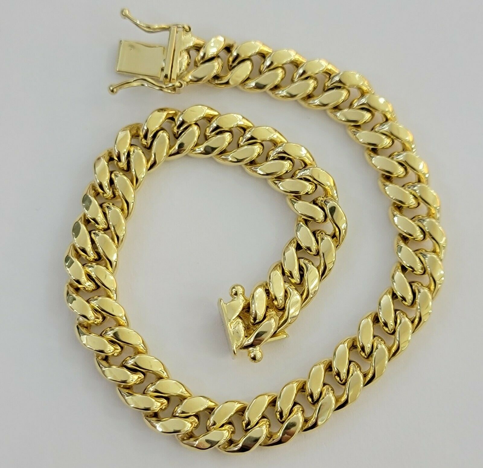 Real Gold Ladies Bracelet Miami Cuban Link 7