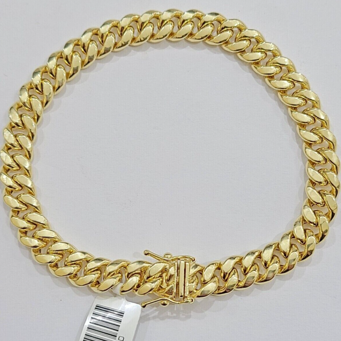 Real 10k Gold Bracelet 9 inch 8mm Miami Cuban Link Box Clasp Strong 10kt , Men's