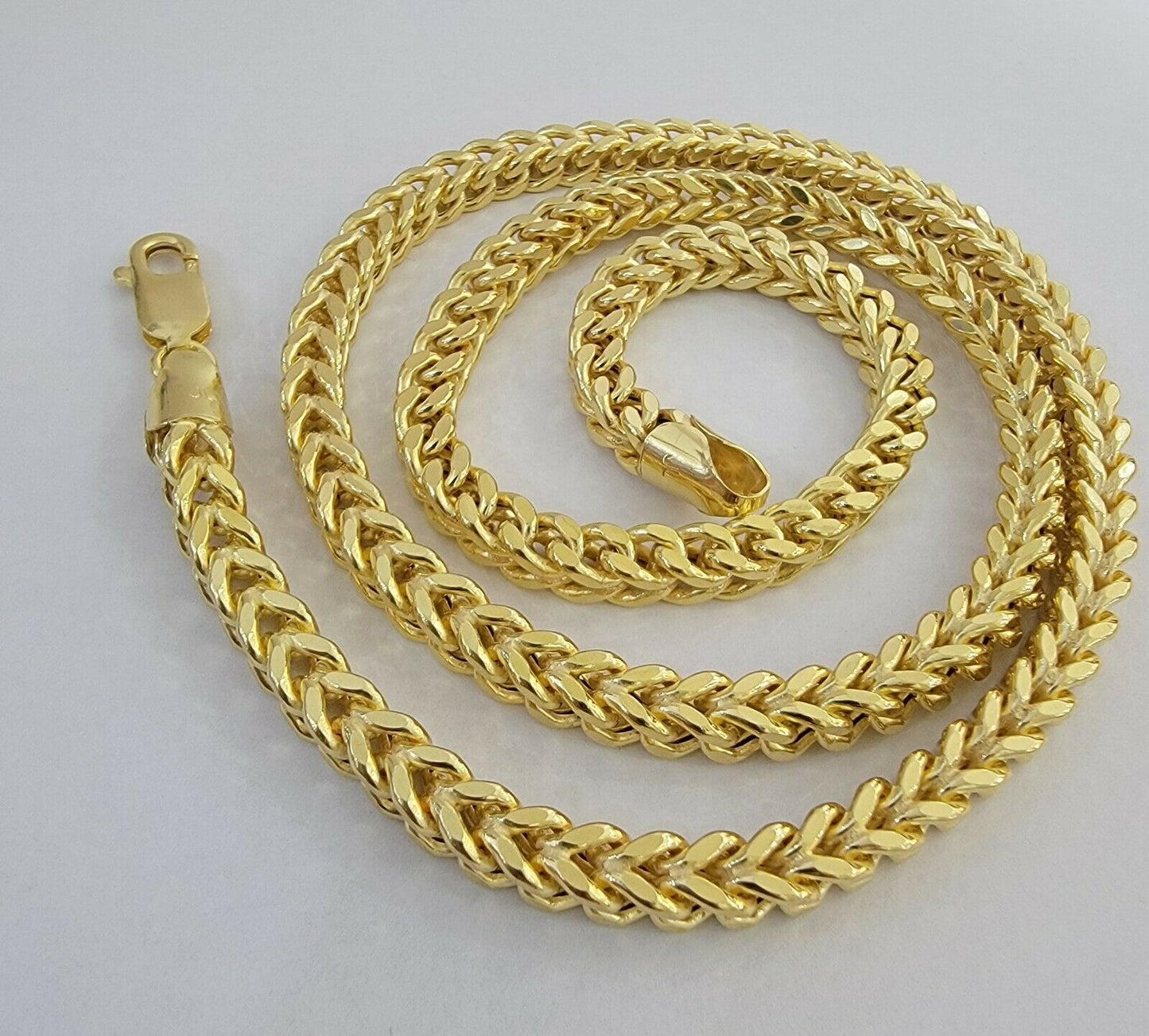 10K Gold Franco Link Chain 24" Necklace 6mm Thick, REAL 10kt Men's STRONG Chain