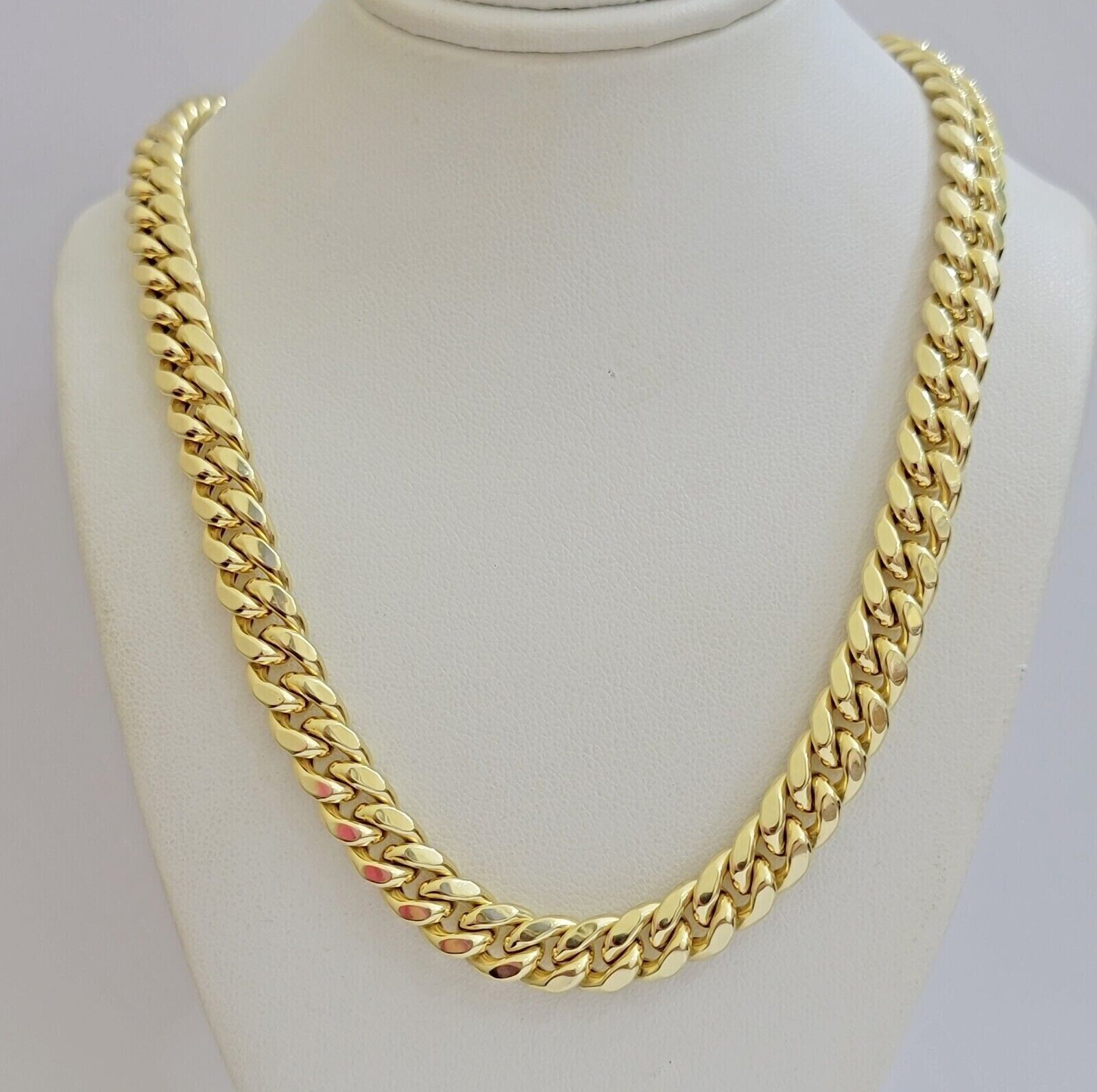 Real 14k Mens Chain Miami Cuban Link Necklace 22