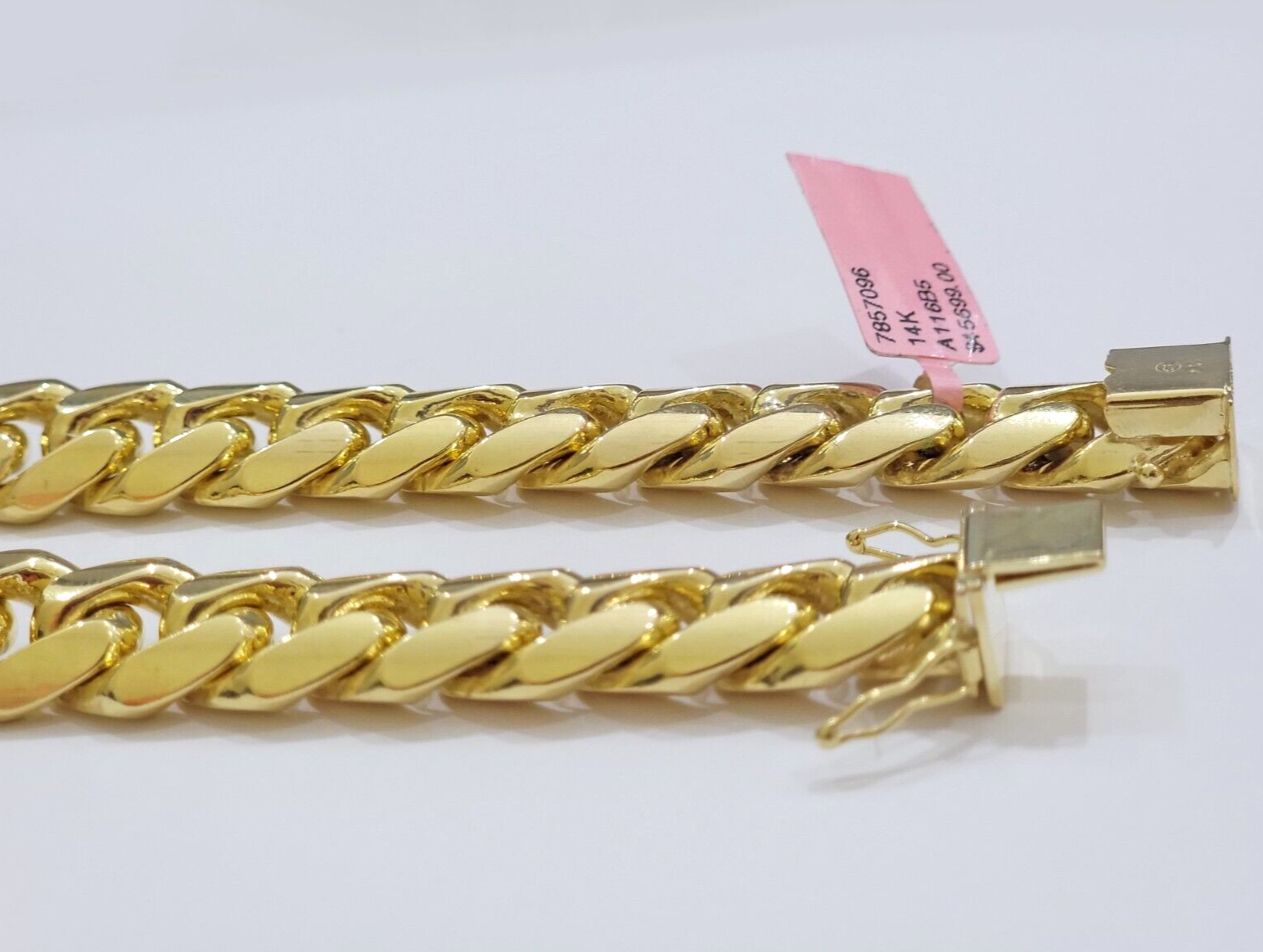 13mm Solid 14k Yellow Gold bracelet Miami Cuban Link 8 Inch Mens REAL 14kt HEAVY