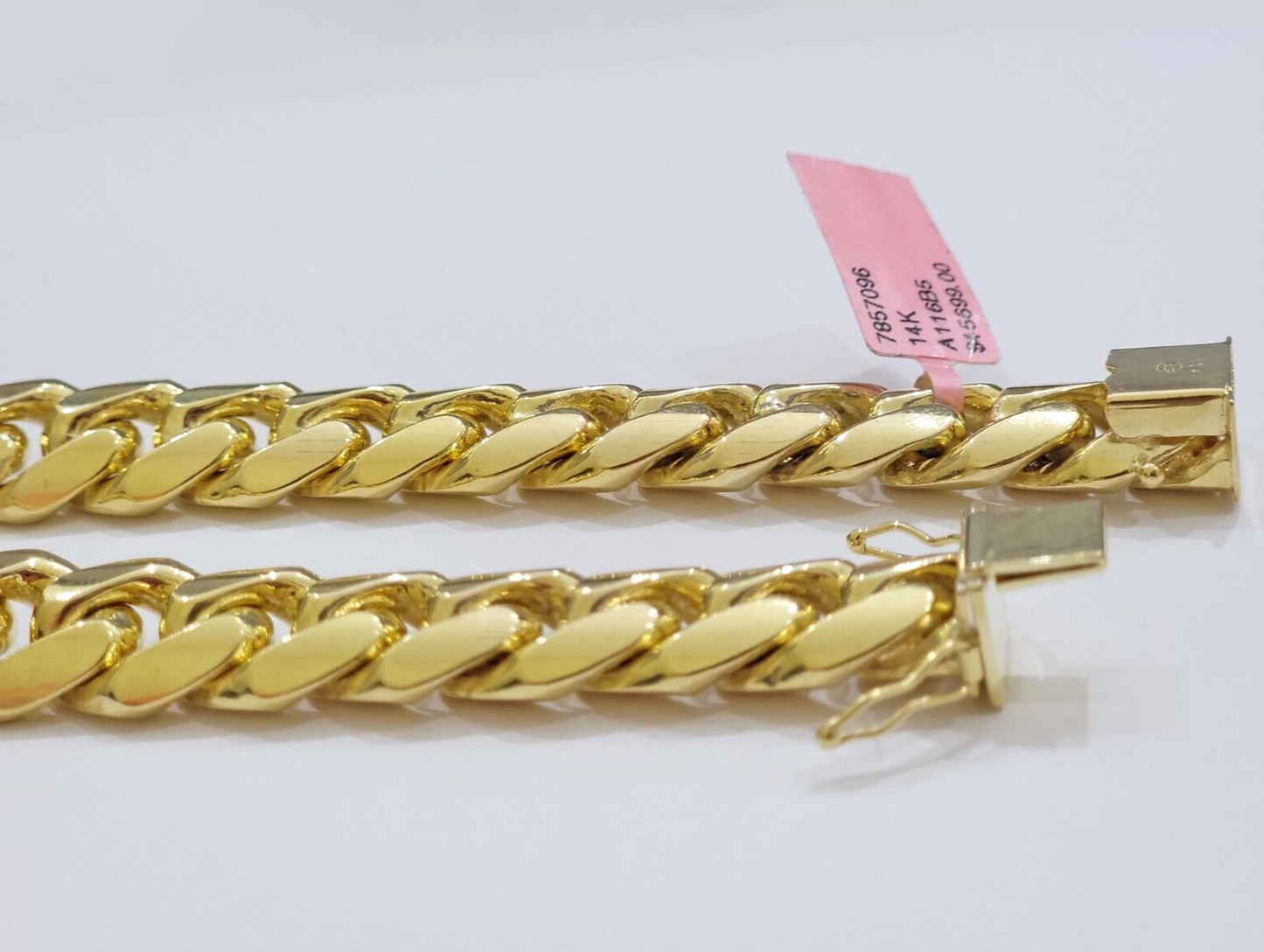 13mm Solid 14k Yellow Gold bracelet Miami Cuban Link 8 Inch Mens REAL 14kt HEAVY
