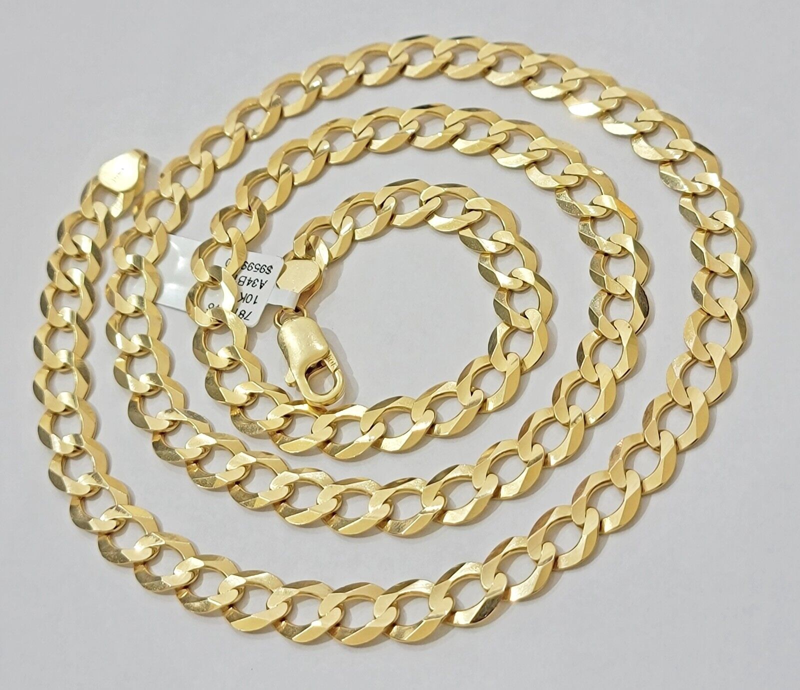 Real 10k Yellow Gold Cuban Curb Link Chain Necklace 10mm 20"- 30" 10kt SOLID