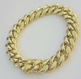 REAL Mens 10k Gold Miami Cuban Bracelet 8" 13mm 10 kt Yellow Gold Strong Links