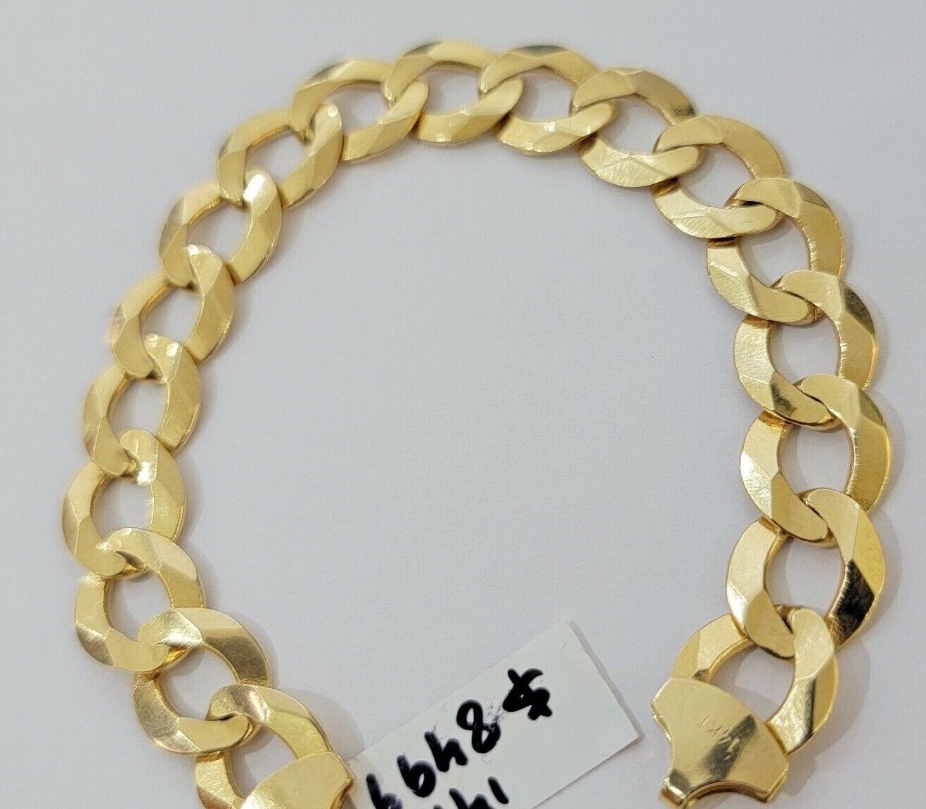 Solid 10k Yellow Gold Cuban Curb link Bracelet 9