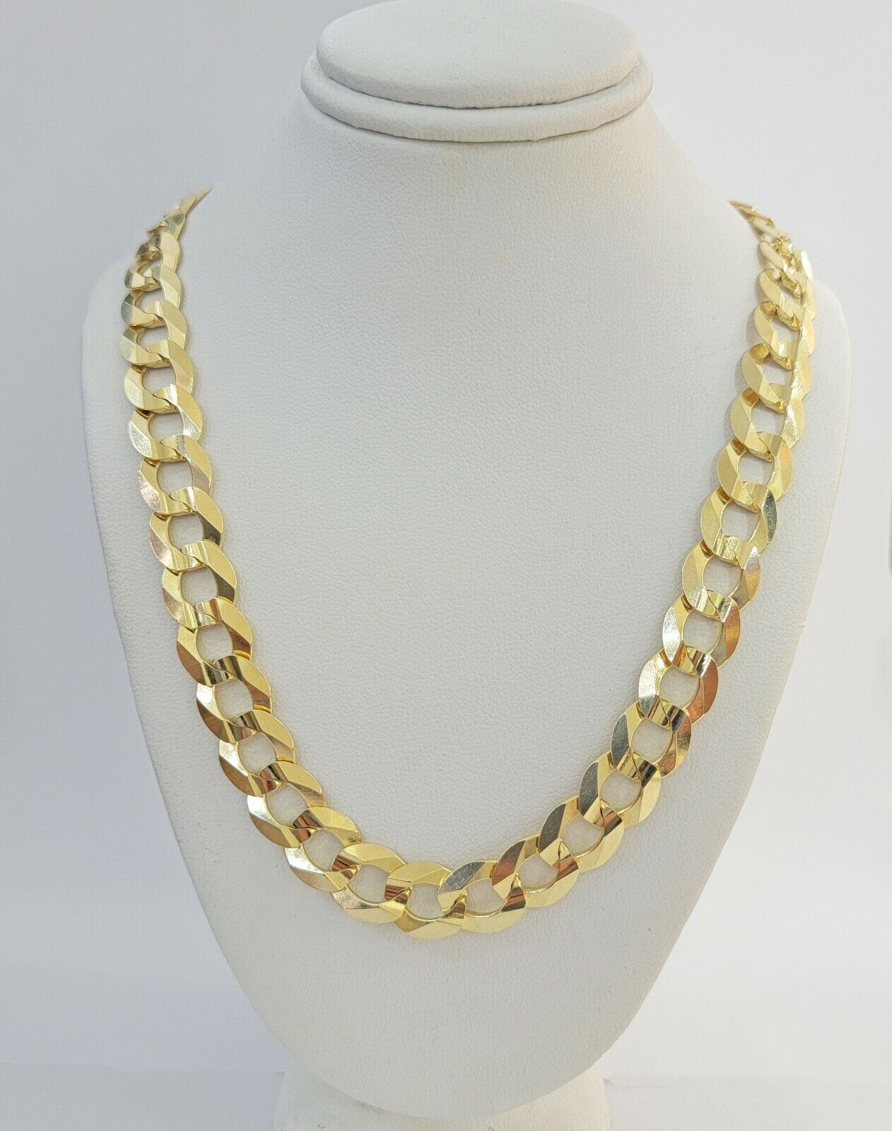 Real 14k Gold Cuban Curb Link Necklace Chain 11mm  22