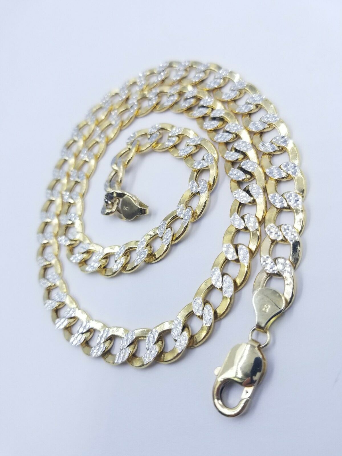 10MM Real Gold Men Necklace Cuban Link 20"-28" Diamond Cut 10k Yellow Gold Chain