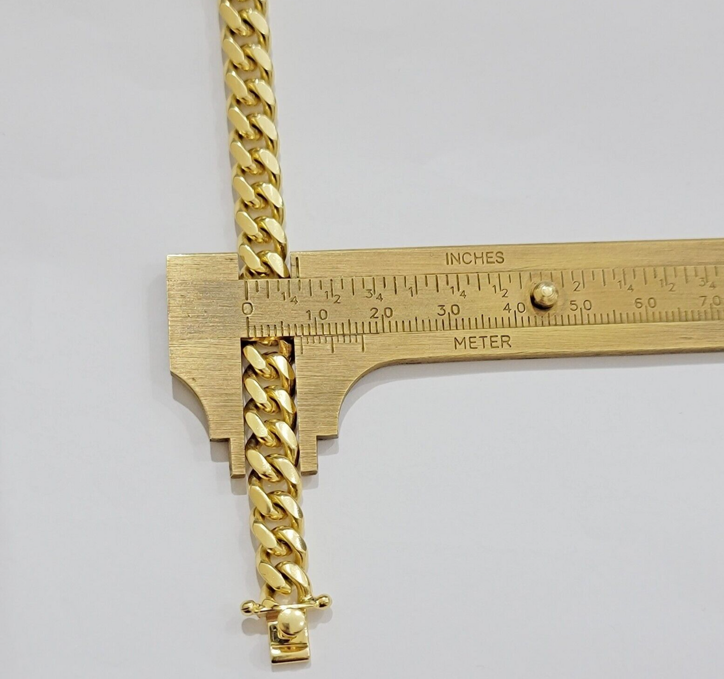 Solid 14k Gold Bracelet 7mm Miami Cuban Link 7.5 Inch Real 14kt Yellow Gold Mens