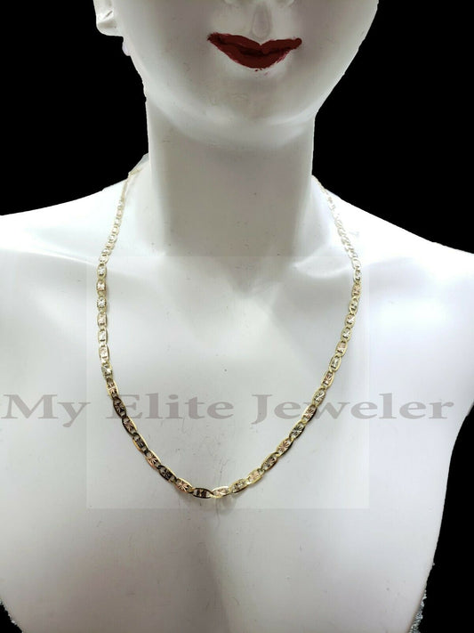 10k Gold Ladies Necklace 18" Chain Trio- Gold 10k ORO CADENA DE CORAZON 18”