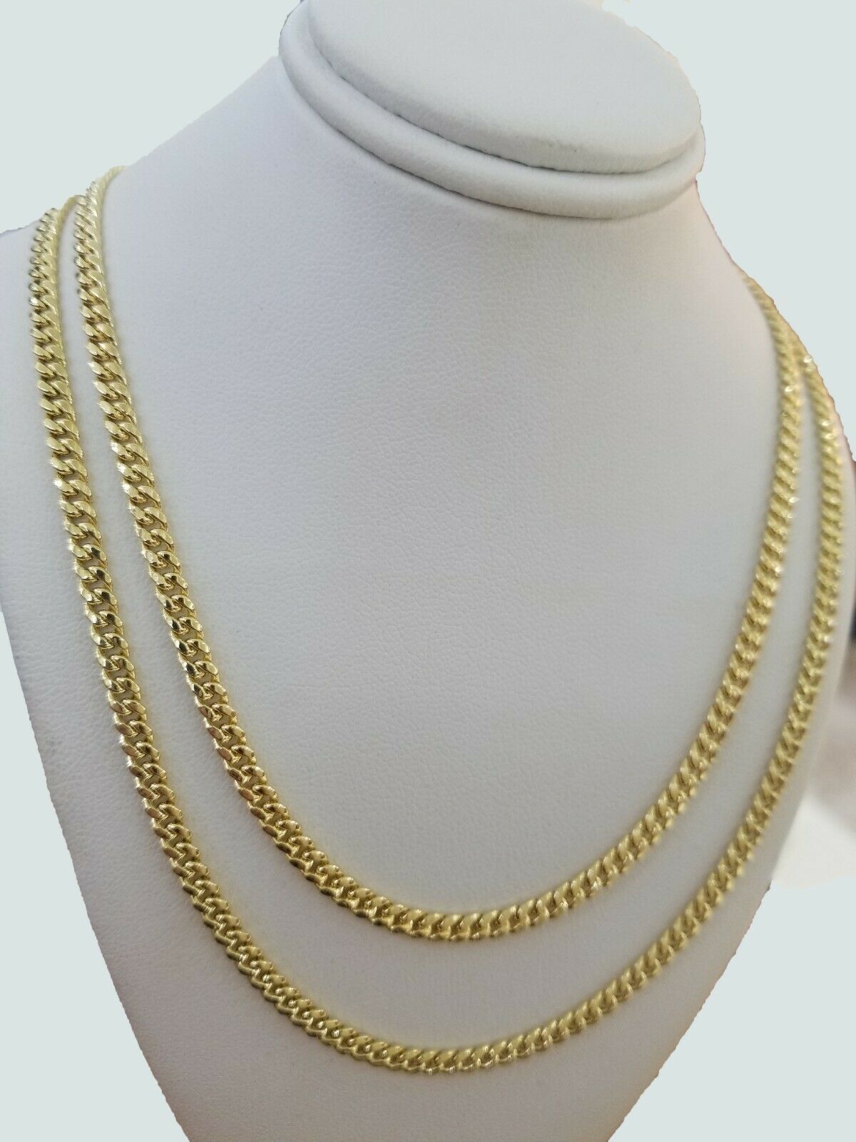 Real 10k Gold Chain Miami Cuban Link Necklace 18" 20" 22" 24" 26" 4.5mm 10kt Oro