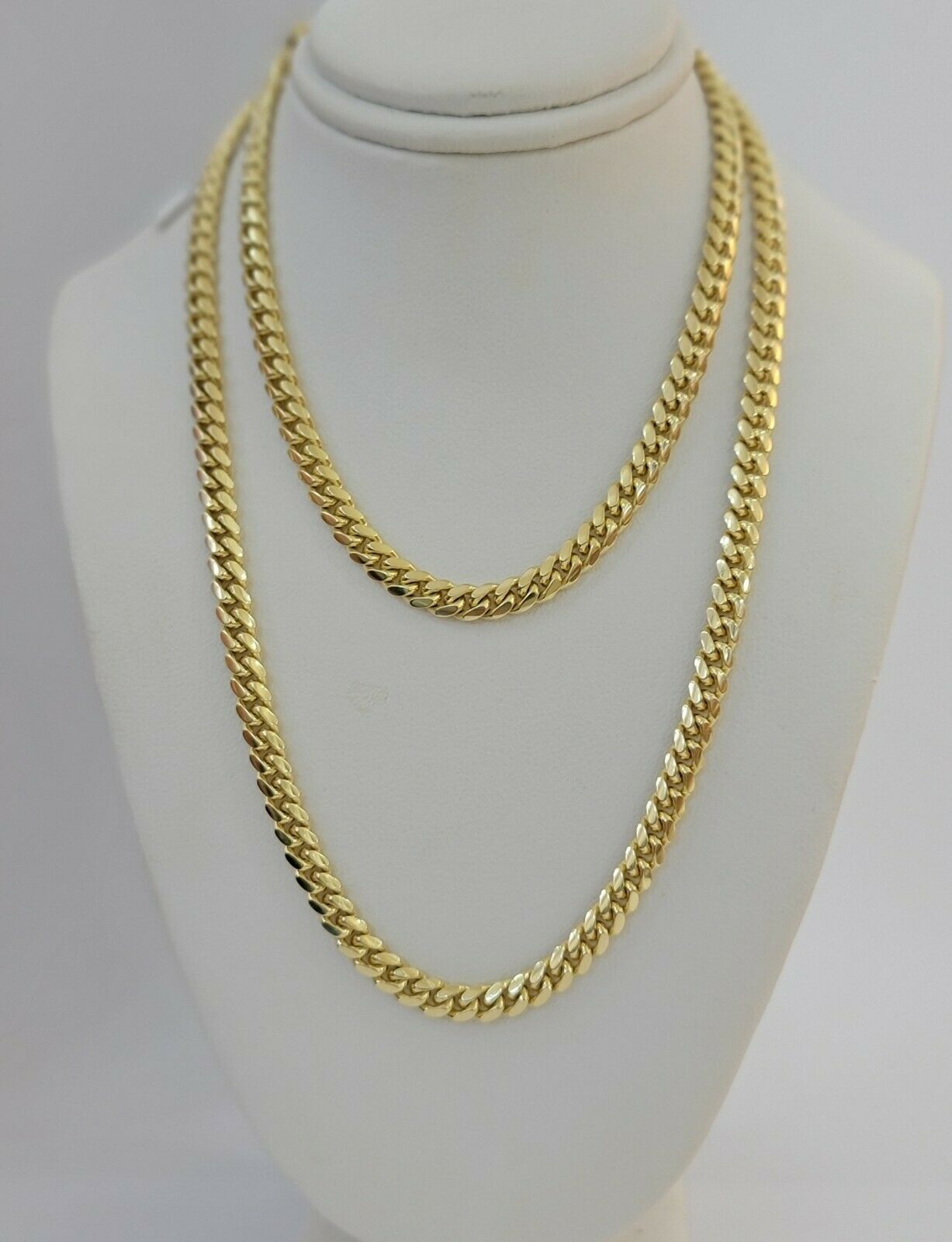 Real 10k Gold Chain Miami Cuban Link 5MM Necklace 18"-24" SOLID 10kt  Men Women