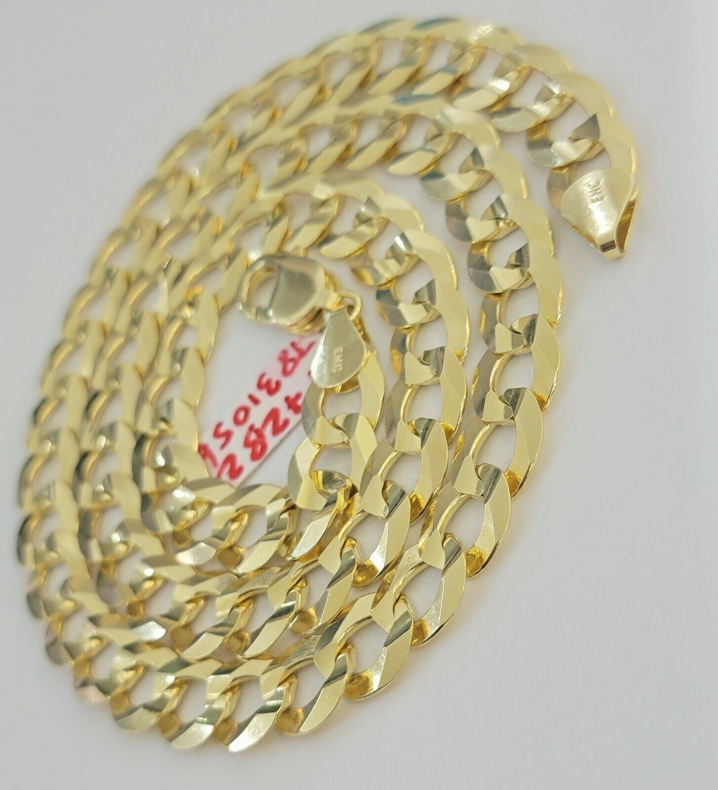 Real 14k Gold Cuban Curb Link Necklace Chain 11mm 22"-30"14kt Yellow Gold,SOLID