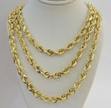 Mens 14k Gold Rope chain 26 Inch Necklace 7mm Solid Link REAL 14 kt Yellow Gold