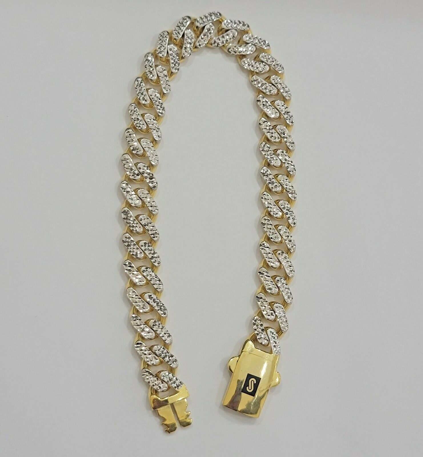 Real 10k Gold Monaco Bracelet 9mm 8