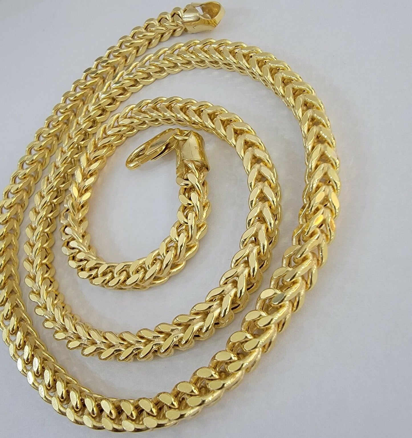 10K Gold Franco Link Chain 22" Necklace Thick, REAL 10kt Men's STRONG Chain Link