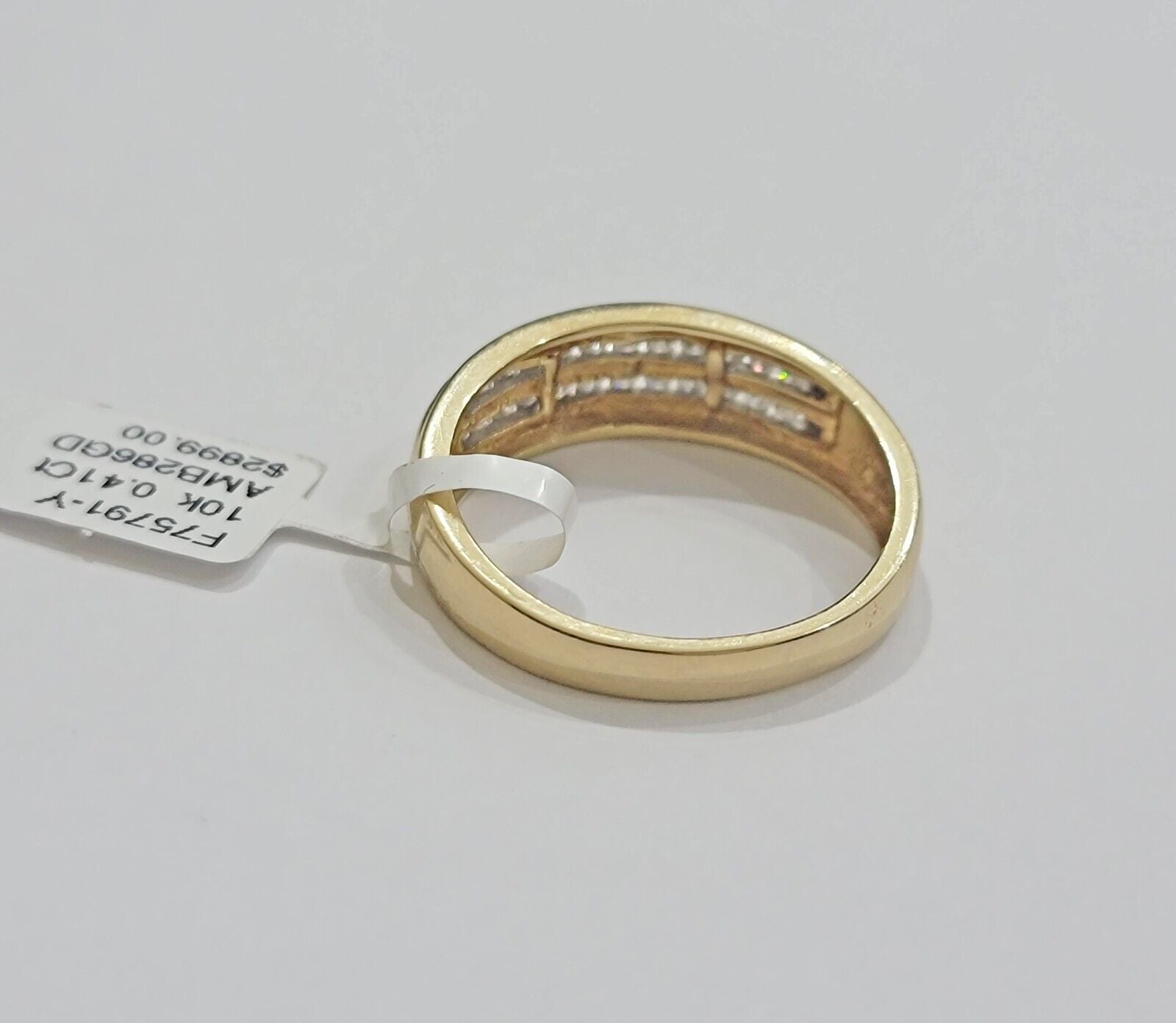 Real 10k Gold & Diamond Men's Band Wedding Engagement Ring REAL 10kt Yellow Gold