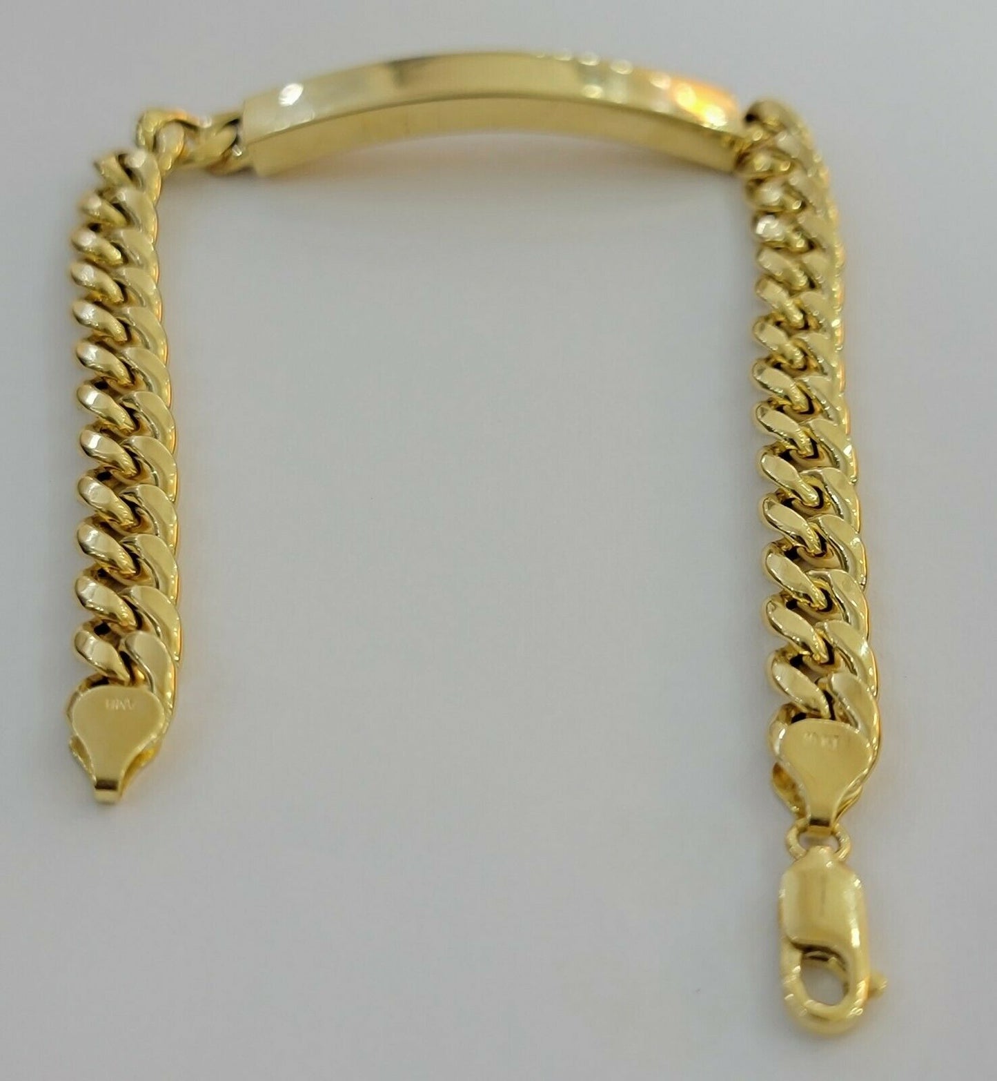 Real 10k Gold Bracelet Miami Cuban link 8" ID / Name Plate 10kt Special Offer