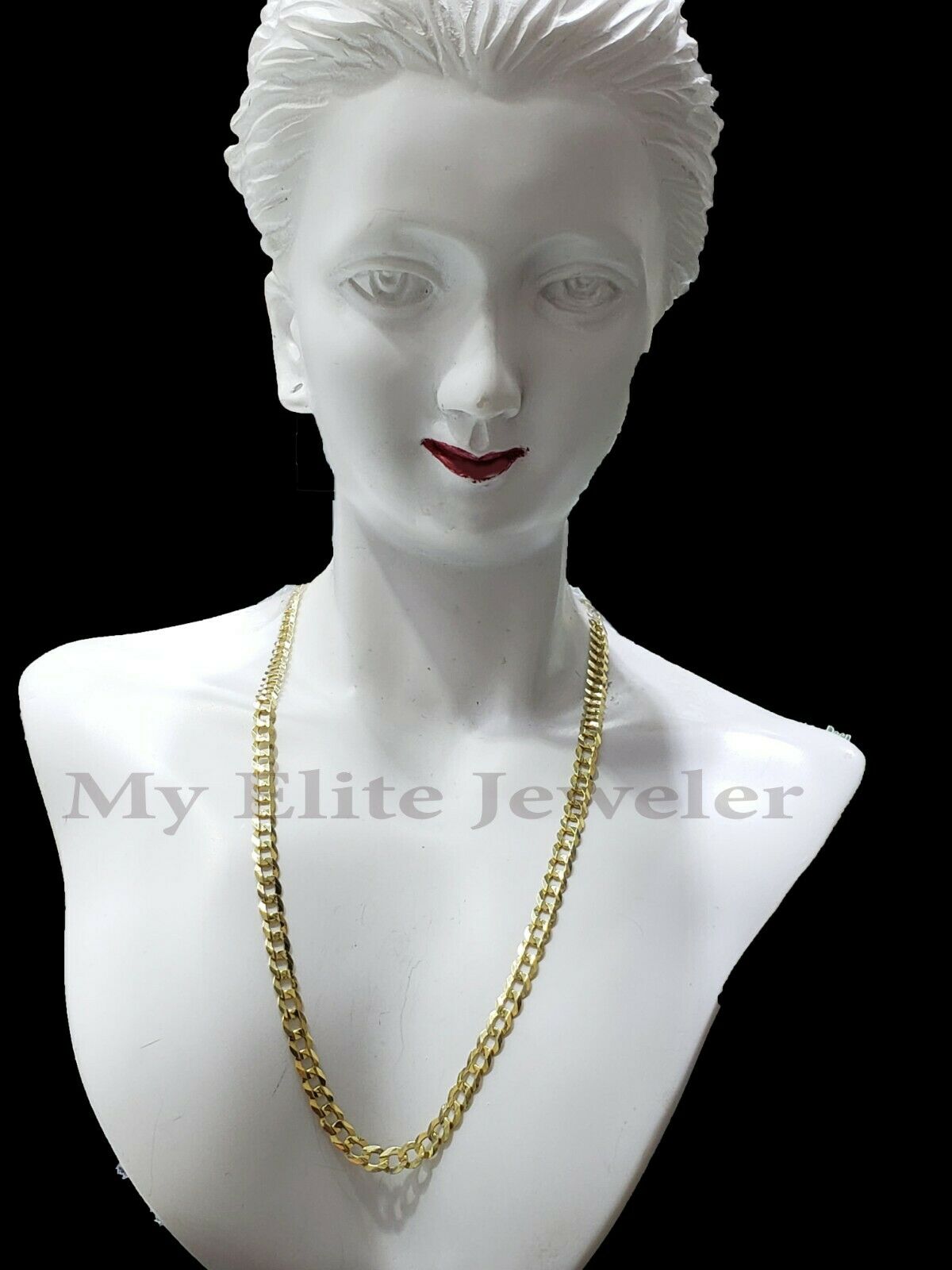 SOLID 14k Yellow Gold Ladies Chain Necklace 22 Inch Cuban Curb Link  3 MM Women