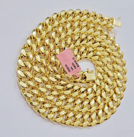 14k Gold Necklace Chain Miami Cuban Link 30" Inch 11mm Mens REAL 14KT Real Gold