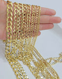 Real 14k Gold Chain Solid Cuban Curb Link Bracelet Necklace 3mm-10mm 7"-30" 14kt