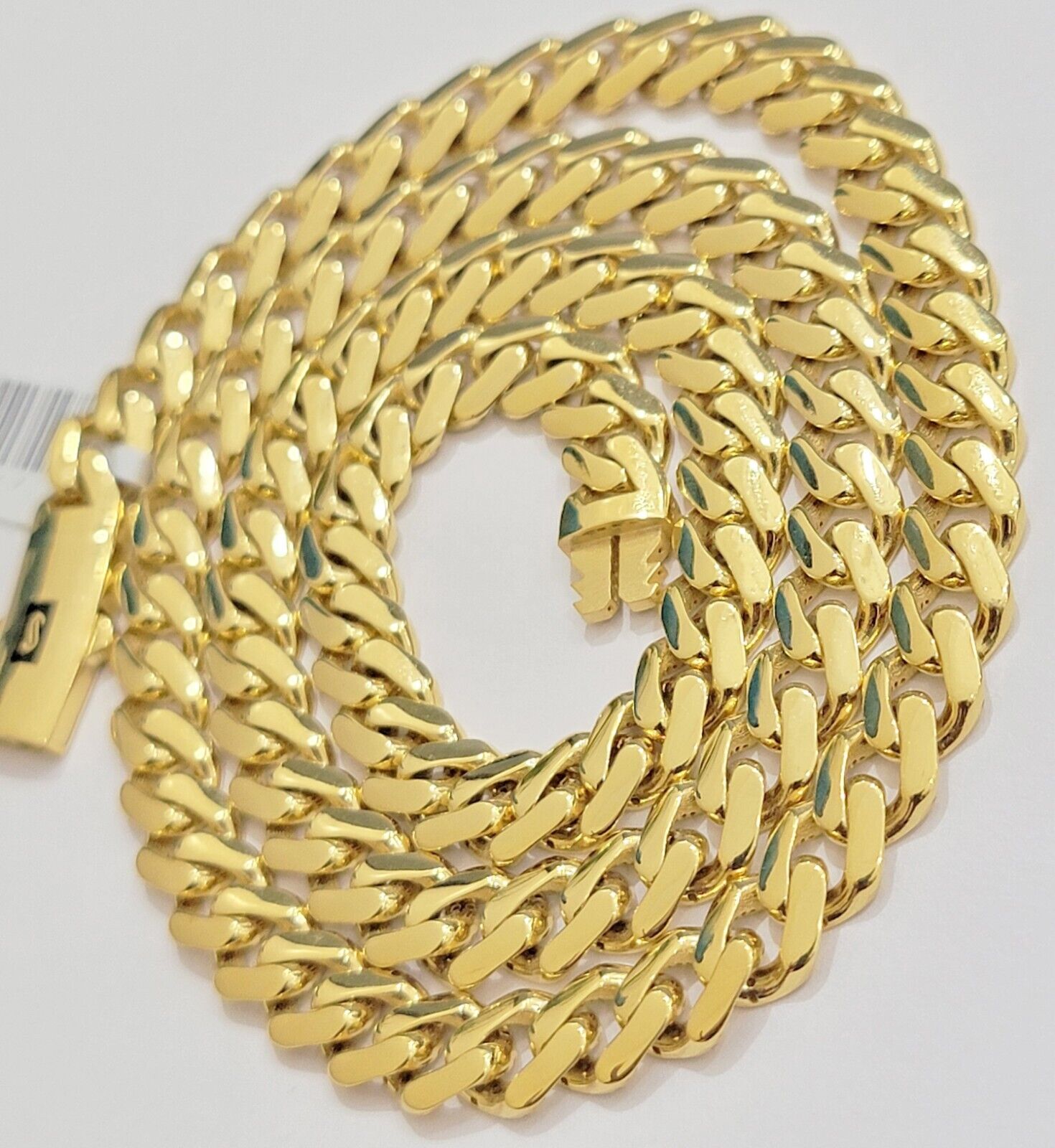 10k Yellow Gold Miami Cuban Royal Monaco Link Chain 9mm Necklace 20-28