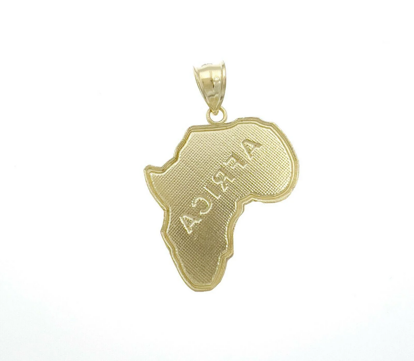 10k Yellow Gold Charm Africa Continent Pendant Mens REAL 10KT GOLD