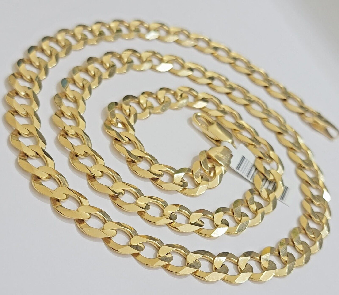 10mm 10k Gold Chain Cuban Curb Link Necklace 30 Inch Real SOLID 10k Yellow Gold