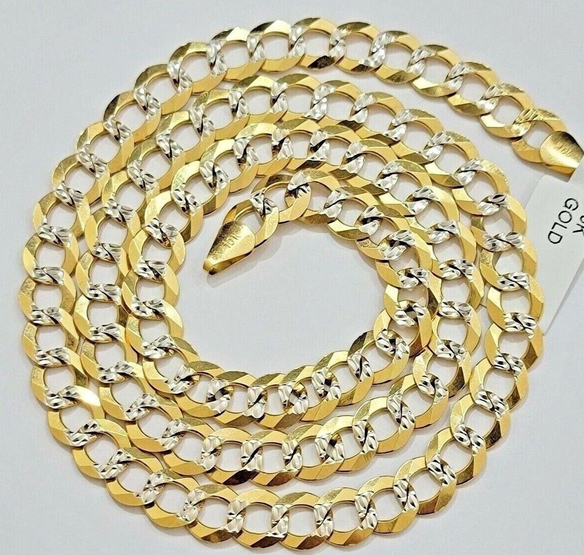 14k Yellow Gold Necklace Chain Cuban Curb Link 9mm 24