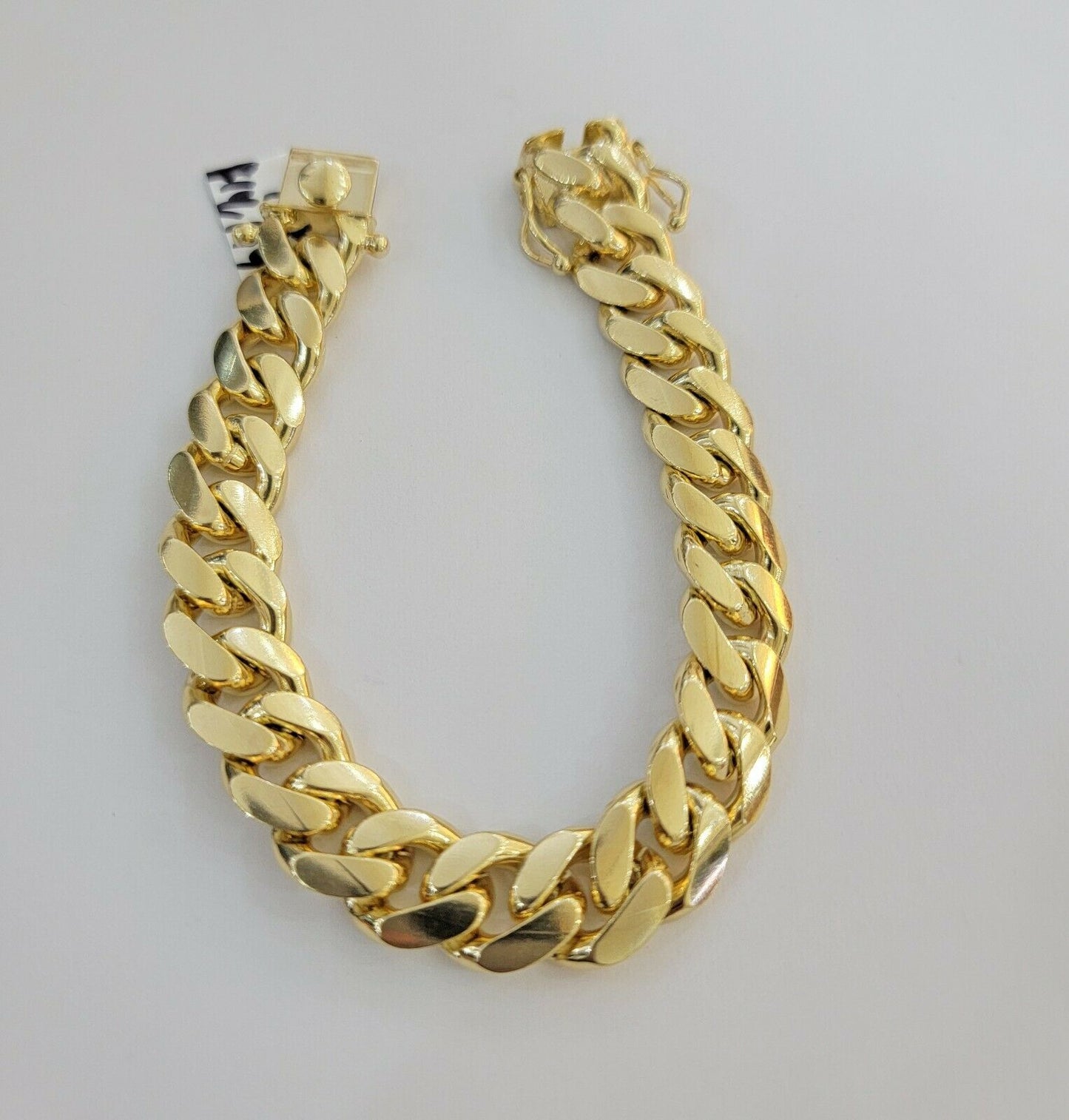 Real 10k Gold Miami Cuban Link Bracelet Solid Mens 13mm 10kt Yellow Gold 9" Inch