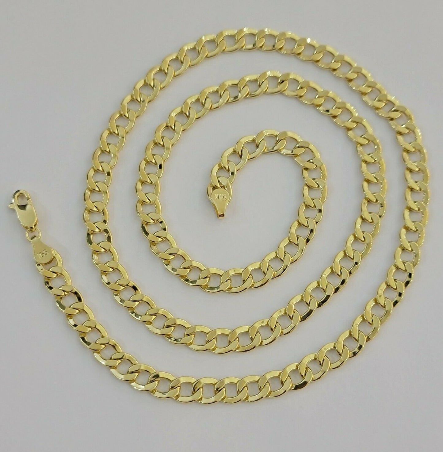 10k Gold Cuban Link Chain Necklace 6.5mm 20" 22" 24" 26" 28" REAL 10kt Yellow Gd