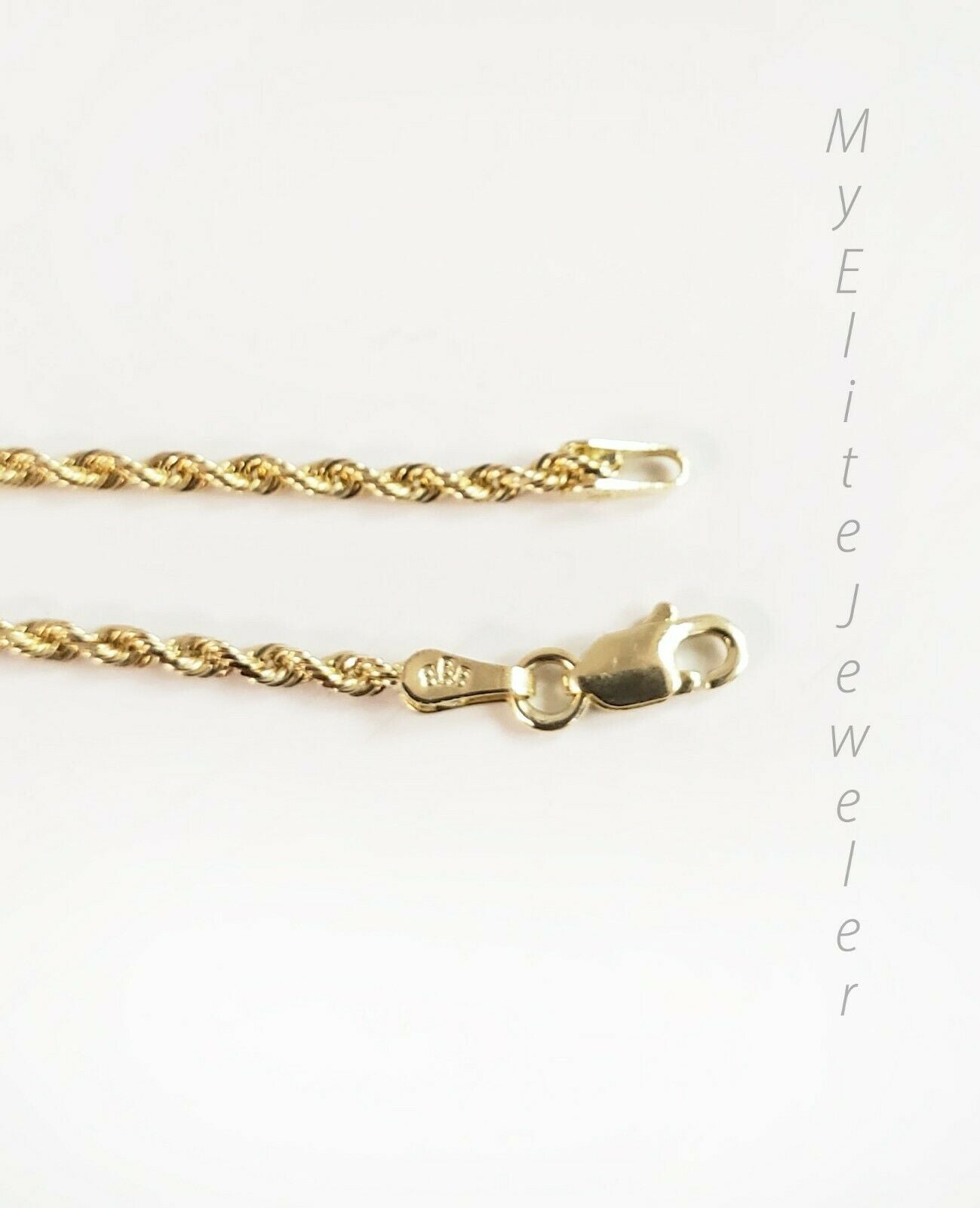 SOLID 10kt Yellow Gold Rope Chain 2mm Necklace 22