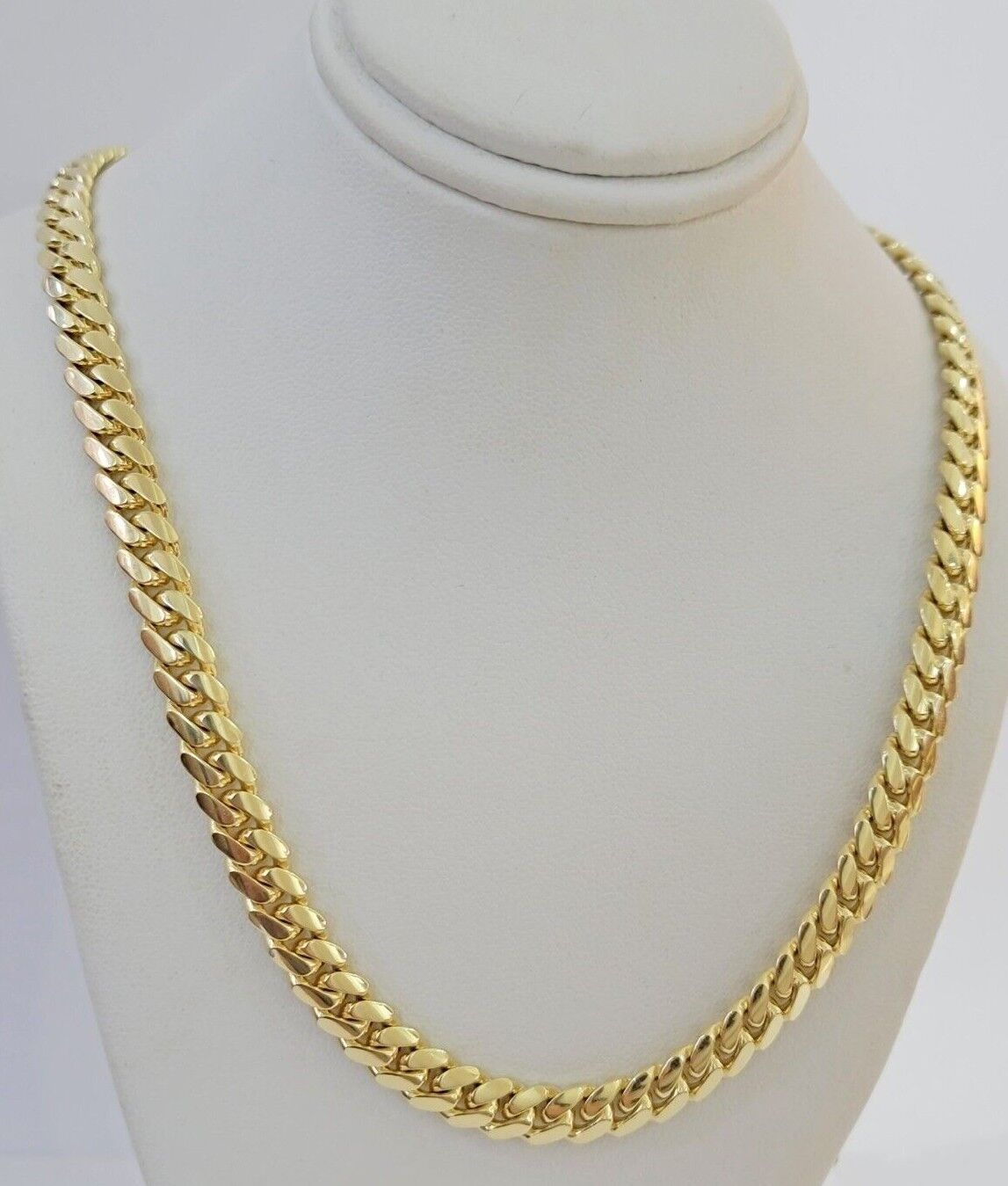 Real 14k Yellow Gold Chain Solid Miami Cuban Link Chain Necklace 18"-30" 5mm-9mm