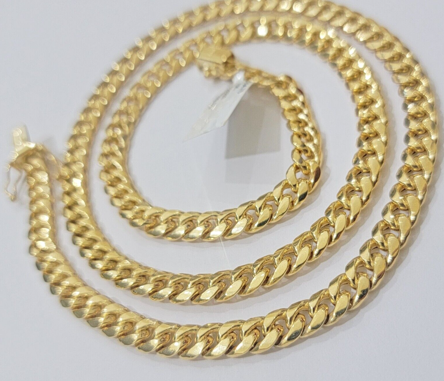 10k Gold Necklace 7mm 20 Inch Miami Cuban Link Chain REAL 10kt Yellow Gold Men's