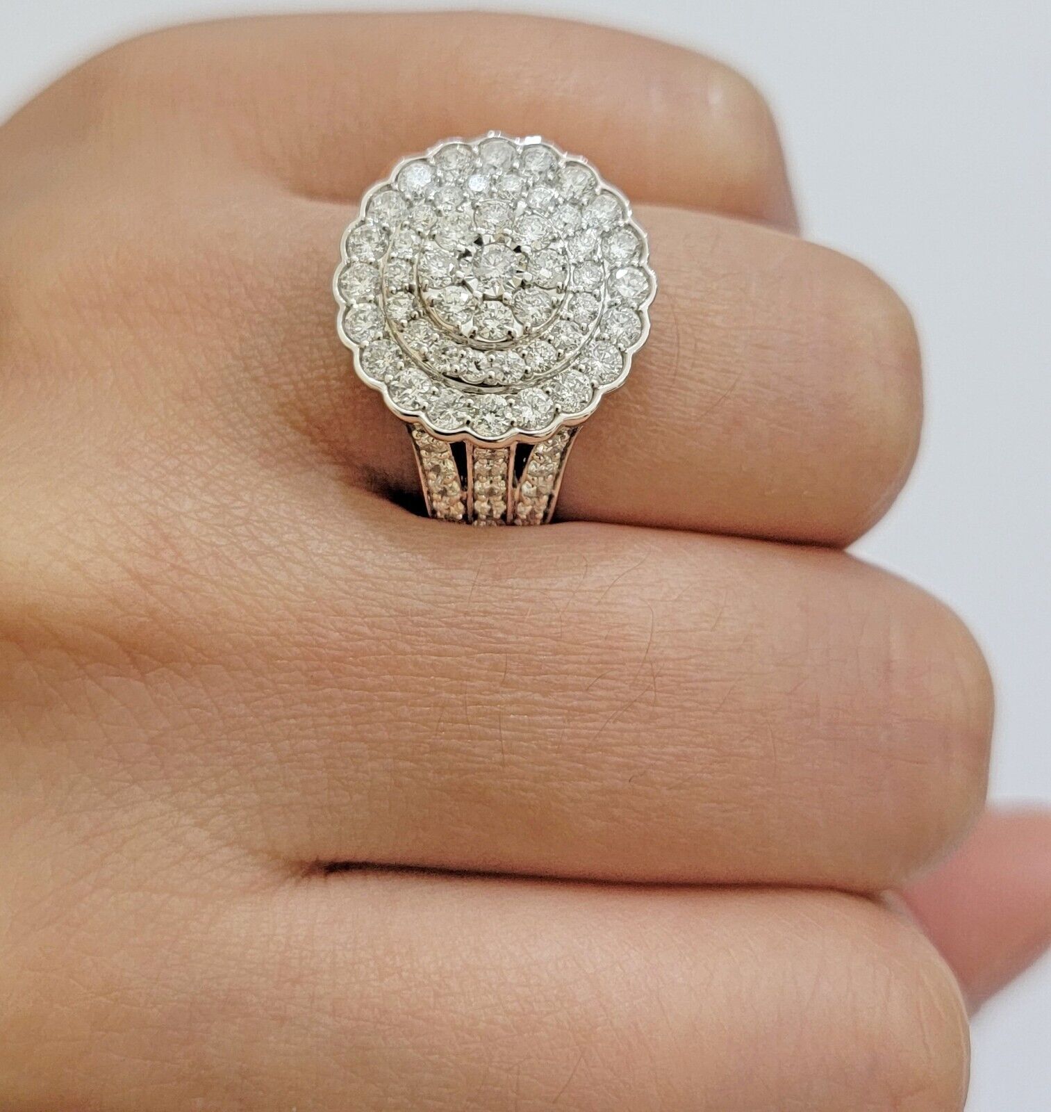 10k White Gold Diamond Ring Ladies 2CT Wedding Engagement Women Solid Band REAL