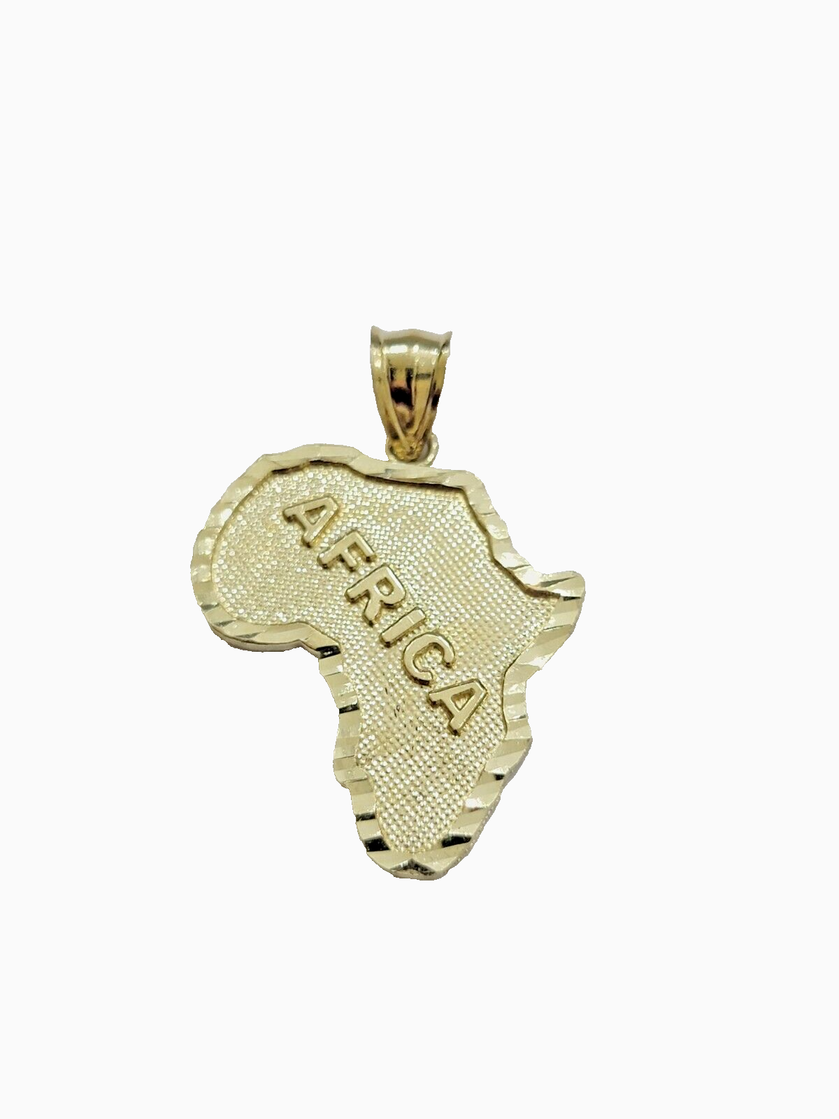 10k Yellow Gold Charm Africa Continent Pendant Mens REAL 10KT