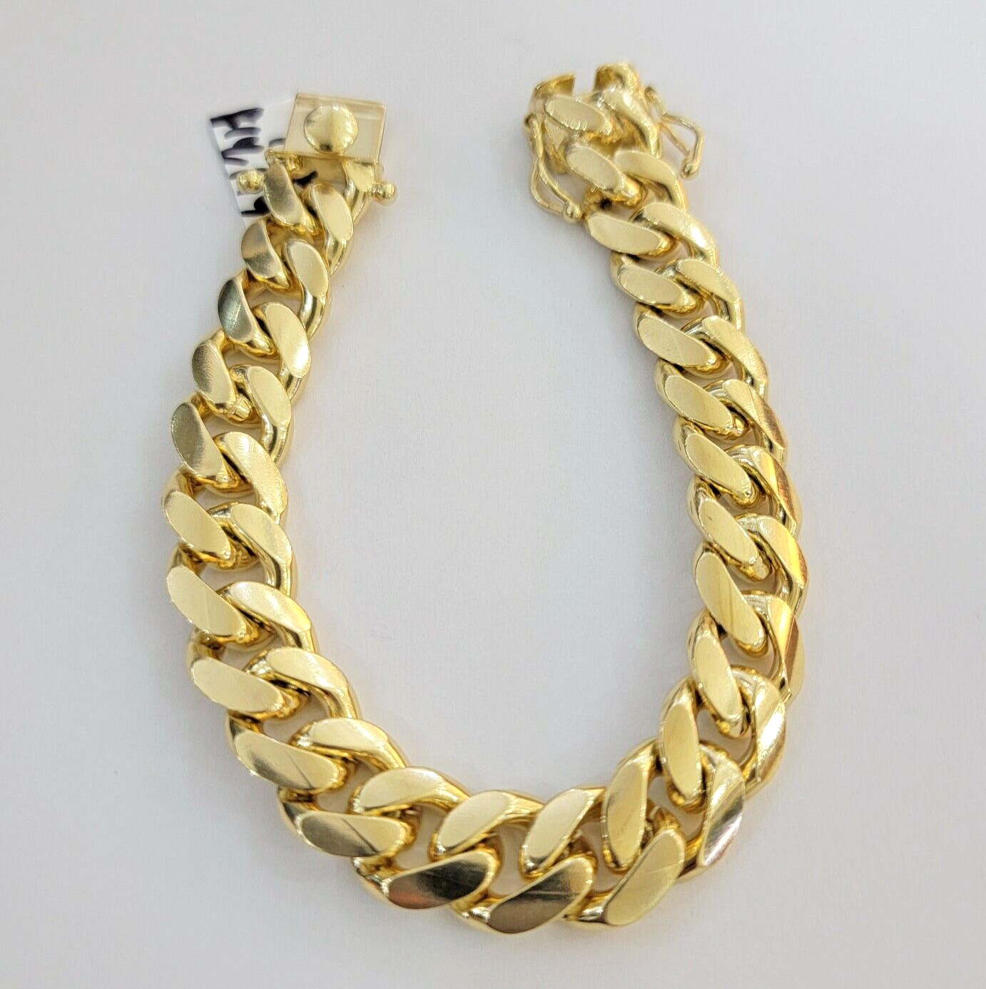 14k Gold bracelet Miami Cuban Link 9 Inch Solid 13mm Mens REAL 14 KT SOLID HEAVY