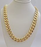 11mm Cuban Solid Link Chain Mens Necklace 10k Yellow Gold 22" Thick Heavy, SALE