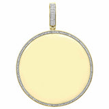 10K Yellow Gold Diamond Medallion Picture Memory Frame Pendant 3" Charm 1CT REAL