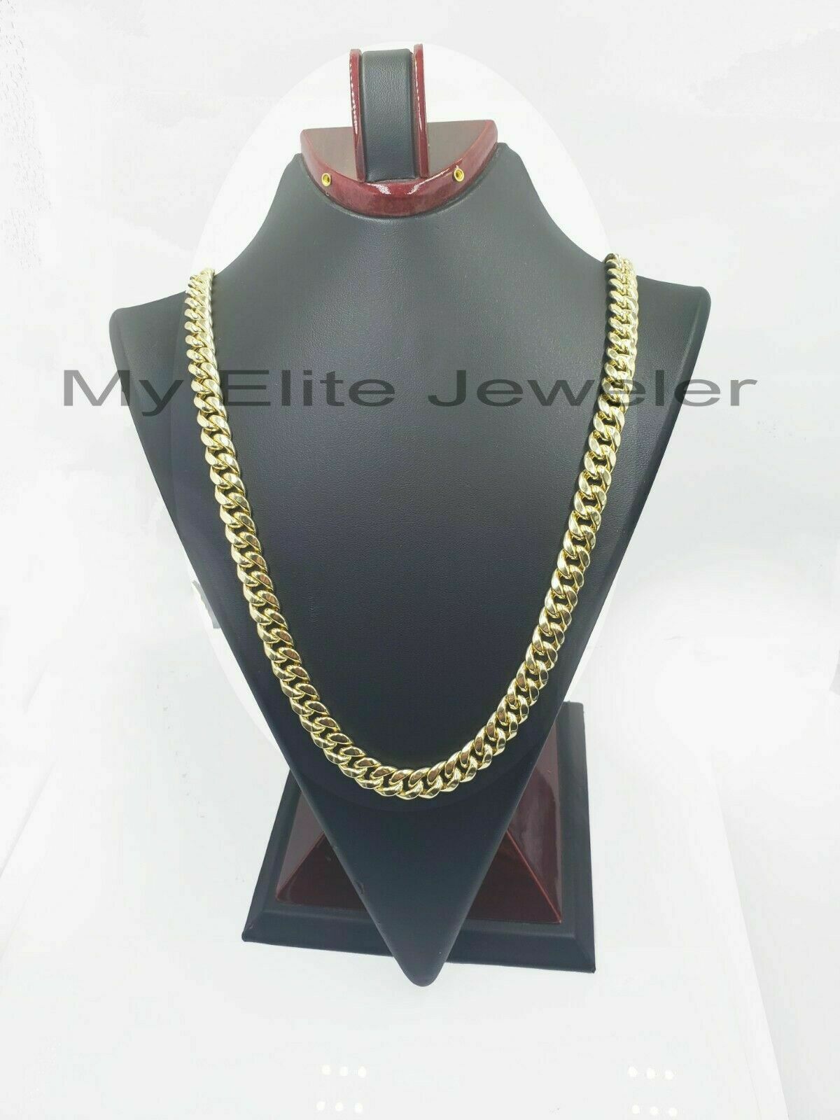 REAL 10k Yellow Gold Necklace Mens Chain Miami Cuban Link 18 Inch - 30