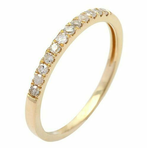 Real Gold and Diamond Band 14k Gold 0.50CT Diamond Ring Eternity Setting Sizable